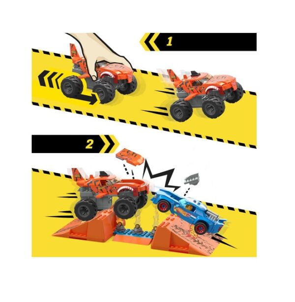 Mega Bloks Τουβλάκια Smash n Crash Tiger Shark  245τμχ HKF88 - Image 4