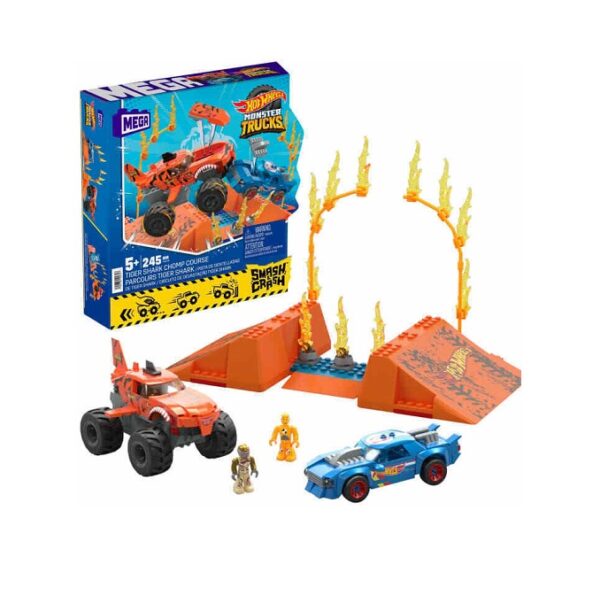 Mega Bloks Τουβλάκια Smash n Crash Tiger Shark  245τμχ HKF88 - Image 2