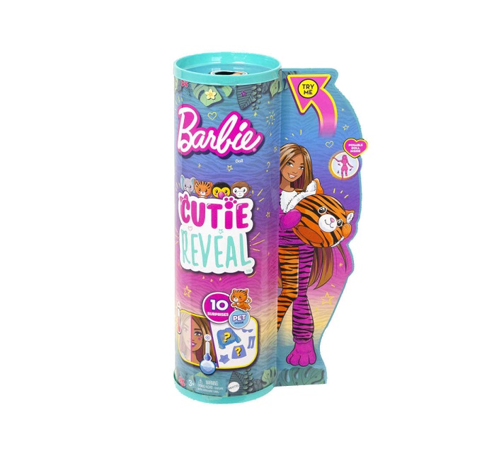 Mattel Κούκλα Barbie Cutie Reveal Τιγράκι HKP99