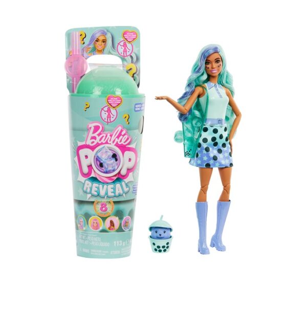 Barbie Pop Reveal Bubble Tea Series Κούκλα Πράσινο Τσάι με 8 Εκπλήξεις (HTJ21)