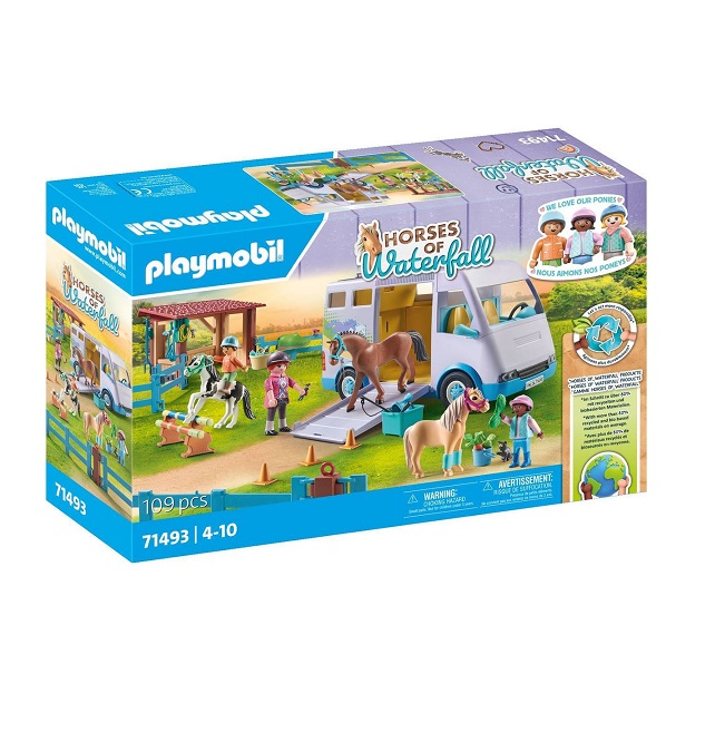 Playmobil Horses Of Waterfall Μαθήματα Ιππασίας Όχημα Μεταφοράς Αλόγων 71493