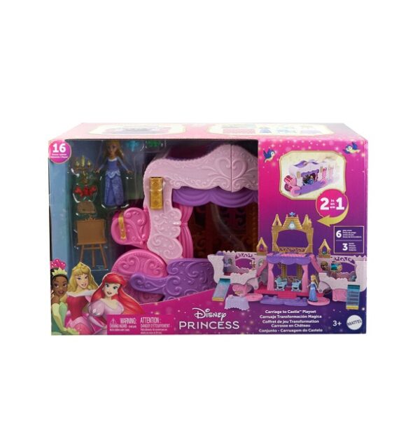 Disney Princess Mini Κούκλες-Άμαξα/Καστράκι 2In 1 (HWX17)
