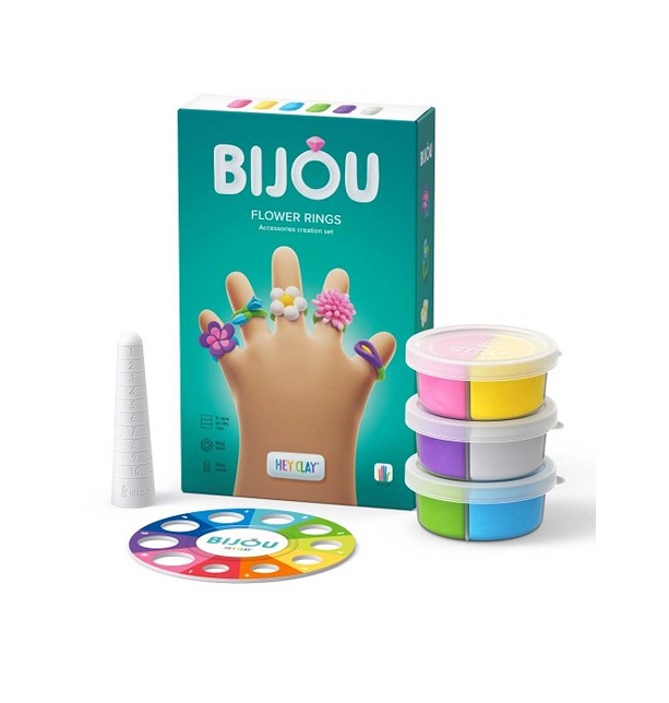 Hey Clay Bijou Flower Rings Παιδικός Πηλός Μοντελοποίησης Πολύχρωμος Σετ 31001 - Image 2