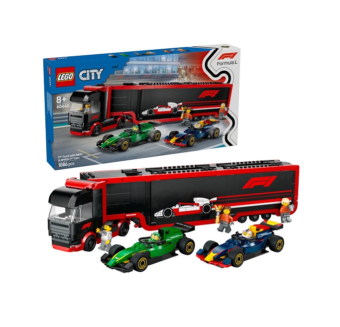 LEGO City F1 Truck With RB20 & AMR24 F1 Cars (60445)