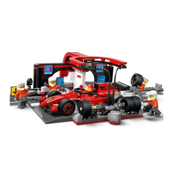 LEGO City F1 Pit Stop & Pit Crew With Ferrari Car (60443) - Image 3