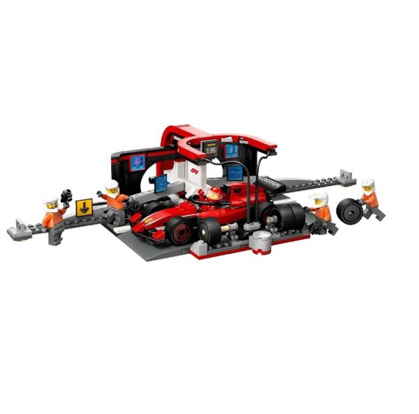 LEGO City F1 Pit Stop & Pit Crew With Ferrari Car (60443) - Image 4