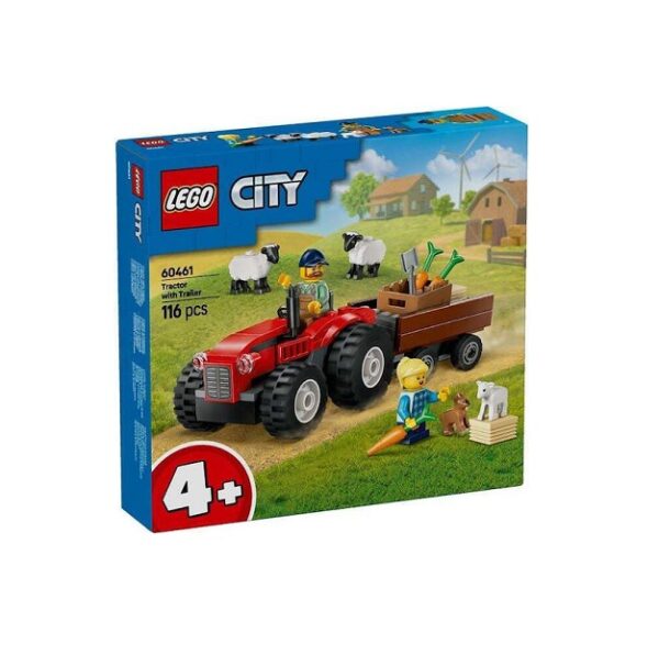 LEGO City Red Farm Tractor With Trailer & Sheep (60461)