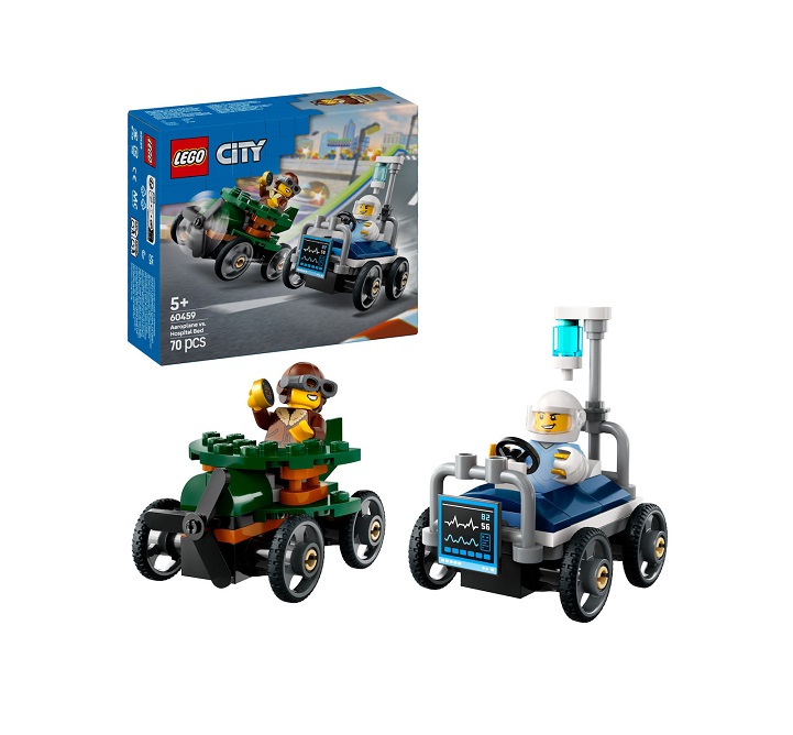 LEGO City Airplane vs. Hospital Bed Race Car Pack (60459) - Image 2