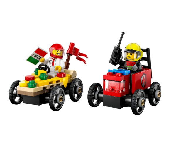 LEGO City Pizza vs. Fire Truck Race Car (60458) - Image 2