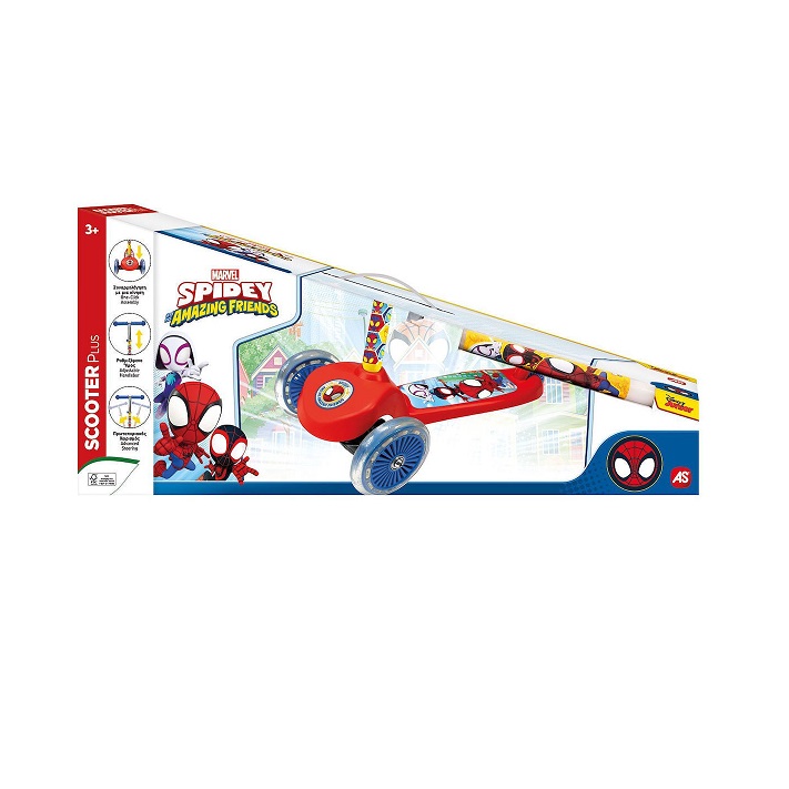 Παιχνιδολαμπάδα AS Παιδικό Πατίνι Plus Spidey Τρίτροχο Πολύχρωμο 50264
