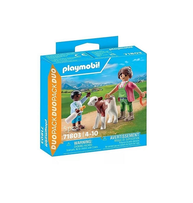 Playmobil Duo Pack Αγρότισσα & Παιδάκι Με Μοσχαράκι 71803
