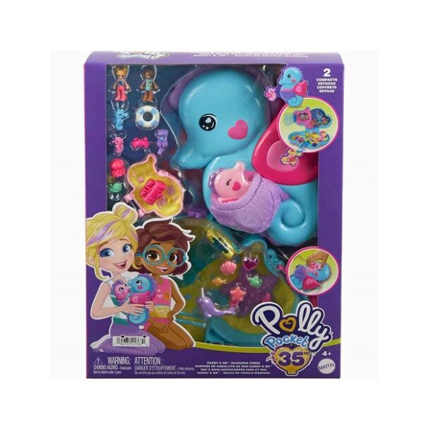 Mattel Παιχνίδι Μινιατούρα Polly Pocket Seahorse Daddy & Me  HWP03