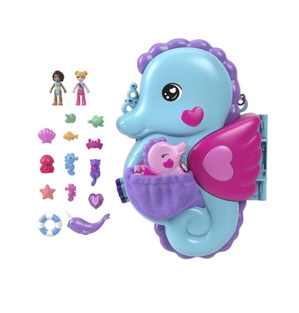 Mattel Παιχνίδι Μινιατούρα Polly Pocket Seahorse Daddy & Me  HWP03 - Image 2