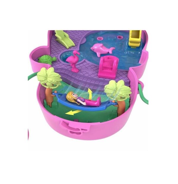 Mattel Polly Pocket Θήκη - Τσαντάκι Momma Monkey & Baby HWP04 - Image 5