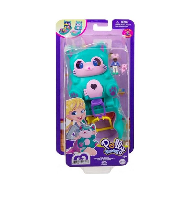 Polly Pocket Mini - Σετάκια Flip & Reveal Γατάκι Cat Mattel   GTM61
