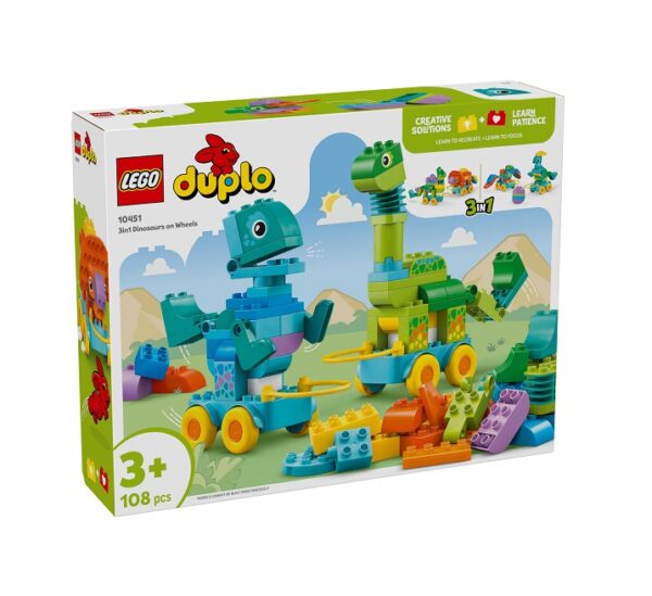 Lego Duplo 3in1 Dinosaurs on Wheels  108τμχ  10451