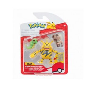 Jazwares Παιχνίδι Μινιατούρα Pokemon Caterpie, Electabuzz, Rockruff  5εκ. PKW3892