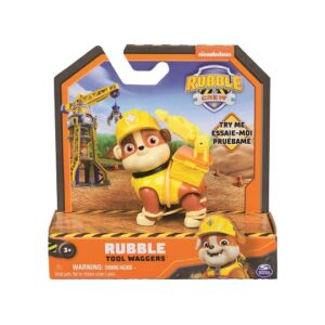 Spin Master Παιχνίδι Μινιατούρα Rubble Tool Waggers Action Paw Patrol Rubble Crew - Rubble Tool Waggers Action Pup  13.3εκ. 20148305