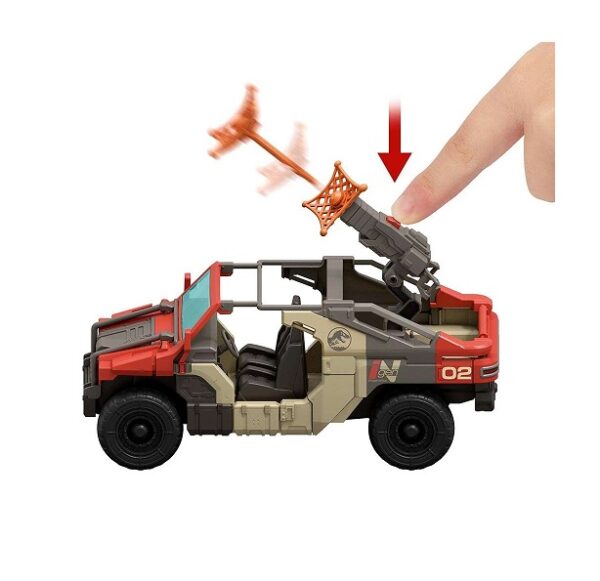 Jurassic World Rebirth Launch N Battle Vehicle with 1 Human & 1 Raptor Figure (JGB59) - Image 2