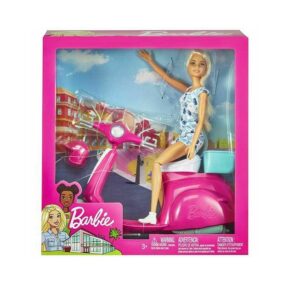 Barbie Κούκλα και Σκούτερ (GBK85)