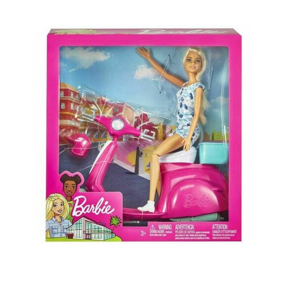 Barbie Κούκλα και Σκούτερ (GBK85)