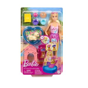 Barbie Πάρτι στην Πισίνα με Κουταβάκια και Κούκλα (JBF35)