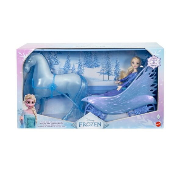 Disney Frozen Κούκλα Έλσα και Nokk με Άμαξα (JBG56)