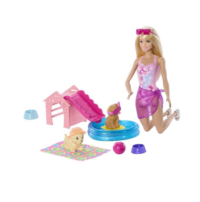 Barbie Πάρτι στην Πισίνα με Κουταβάκια και Κούκλα (JBF35) - Image 3