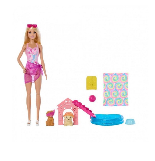 Barbie Πάρτι στην Πισίνα με Κουταβάκια και Κούκλα (JBF35) - Image 2