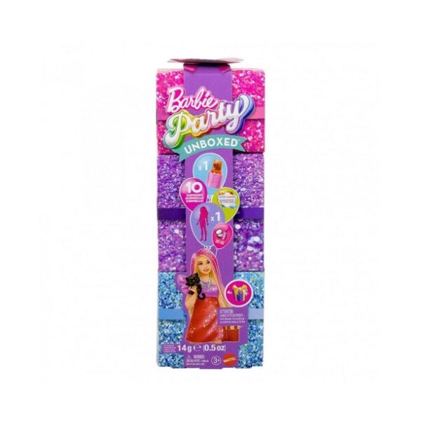 Barbie Party Unboxed Glam Party Κούκλα Red Sparkle με Αξεσουάρ και 10 Εκπλήξεις (JFY68)