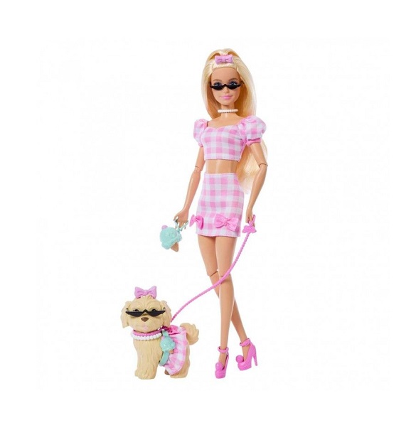 Barbie Twinning Looks Κούκλα Ασορτί Εμφάνιση με Σκυλάκι (JFP36)