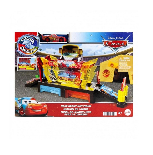 Disney Pixar Cars Colour Changers Race Ready Πλυντήριο Χρωμοκεραυνών Σετ Παιχνιδιού (JBM70)