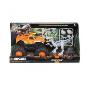 Dinosaur Car Set Όχημα Friction Monster Truck και Φιγούρα Δεινόσαυρος με Φώτα και Ήχους 1:14   (689-K4/5)