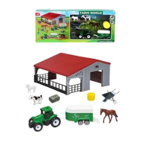 Σετ Φάρμας Με Τρακτέρ Με Τρέιλορ, Αχυρώνα, Ζώα & Αξεσουάρ 10τμχ   0149885