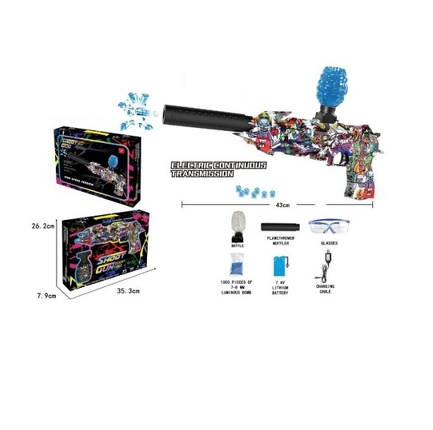 Όπλο Με Σφαίρες Νερού Ηλεκτρικό Graffiti Πολύχρωμο 43cm 0151440 - Image 2