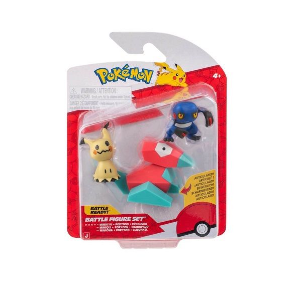 Pokemon Σετ με 3 Φιγούρες Μάχης Croagunk, Mimikyu & Porygon PKW4091