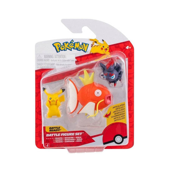 Pokemon Σετ με 3 Φιγούρες Μάχης Pikachu, Zorua & Magikarp PKW4090