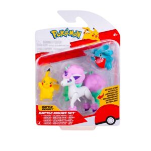 Pokemon Σετ με 3 Φιγούρες Μάχης Gible, Pikachu & Galarian Ponyta PKW4097