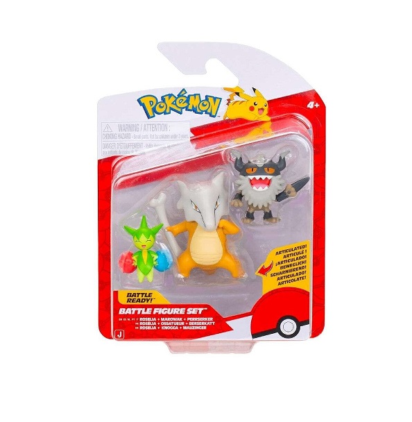 Pokemon Σετ με 3 Φιγούρες Μάχης Roselia, Perrserker & Marowak PKW4095