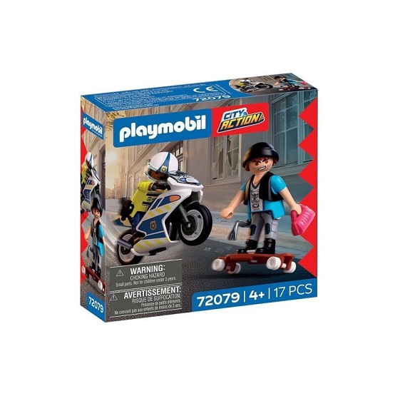 Playmobil Αστυνομική Καταδίωξη Με Μοτοσικλέτα (72079)