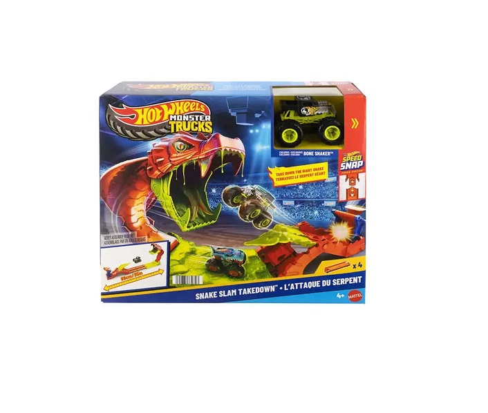 Hot Wheels Πίστα Monster Trucks Πίστα Επίθεση Φιδιού Monster Truck  JJN44