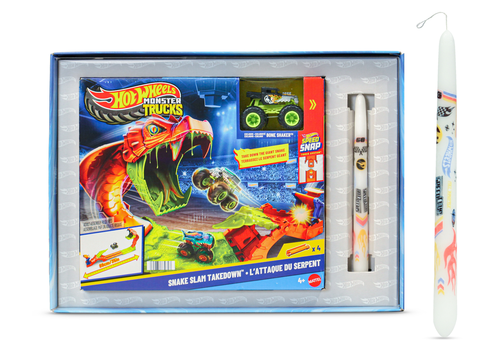 Hot Wheels Πίστα Monster Trucks Πίστα Επίθεση Φιδιού Monster Truck  JJN44
