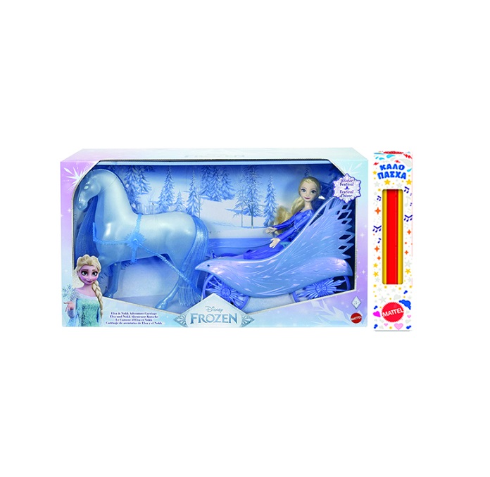 Παιχνιδολαμπάδα Disney Frozen Κούκλα Έλσα και Nokk με Άμαξα (JBG56)