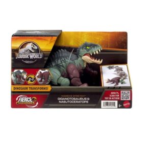 Φιγούρα Δράσης Fierce Changers Massive Stretch - Giganotosaurus Nasutoceratops Jurassic World 10εκ.  HPD34