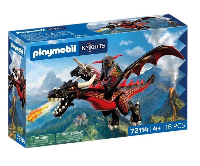 Playmobil Knights Μαύρος Δράκος και Ιππότης 72114